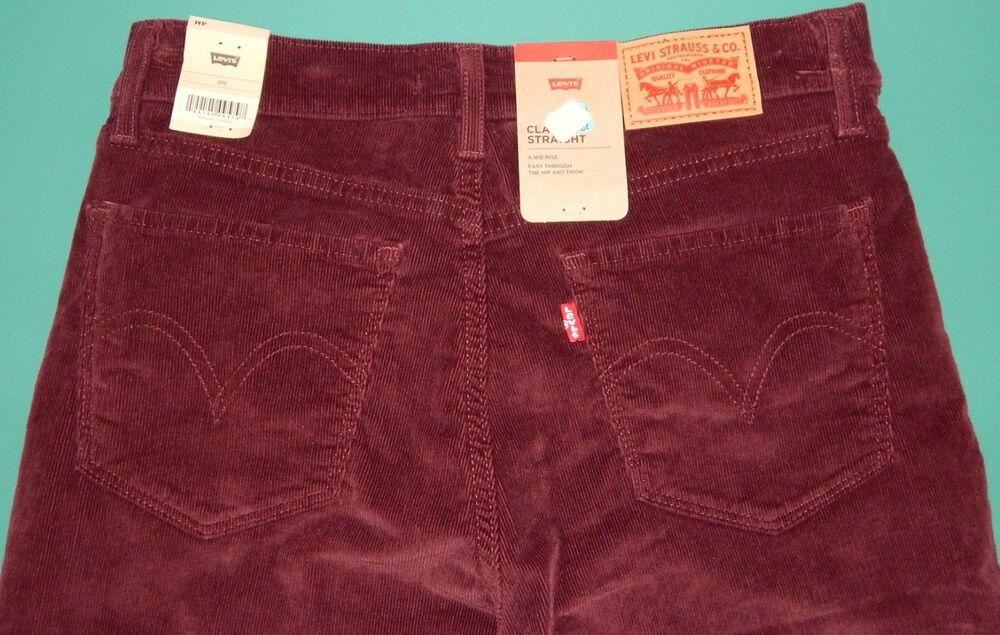NWT Levi’s Classic Straight Corduroy Jeans Women's Size 4M Burgundy Retail $59 - Picture 12 of 16